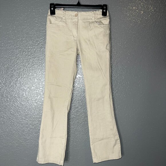 Nautica Girls Size 10 Khaki Uniform Pants Adjustable Waist School Wear - Picture 1 of 4